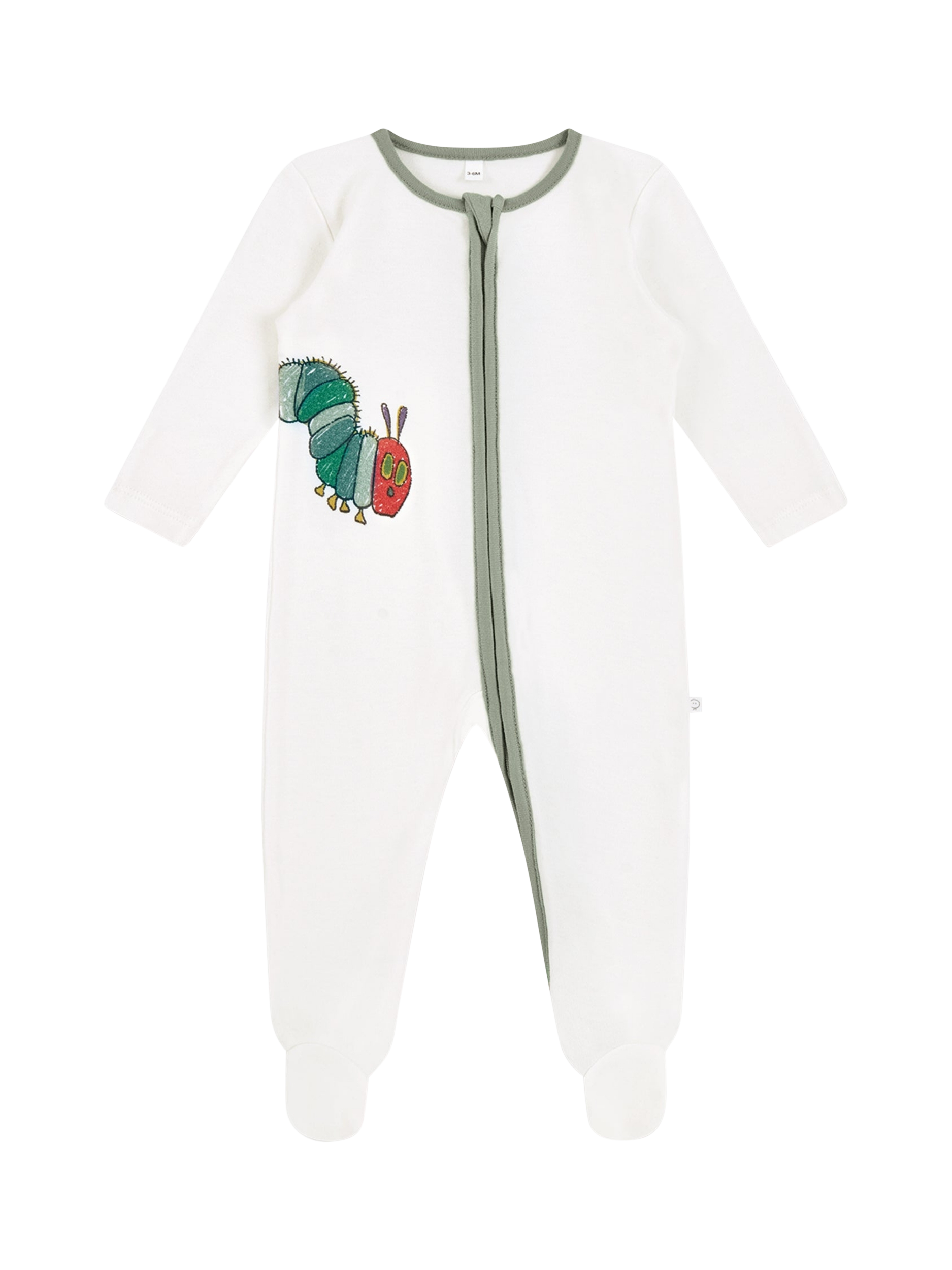 Product image 1 of 4, which shows MORI Baby Very Hungry Caterpillar Sleepsuit, Multi, 0-3 months