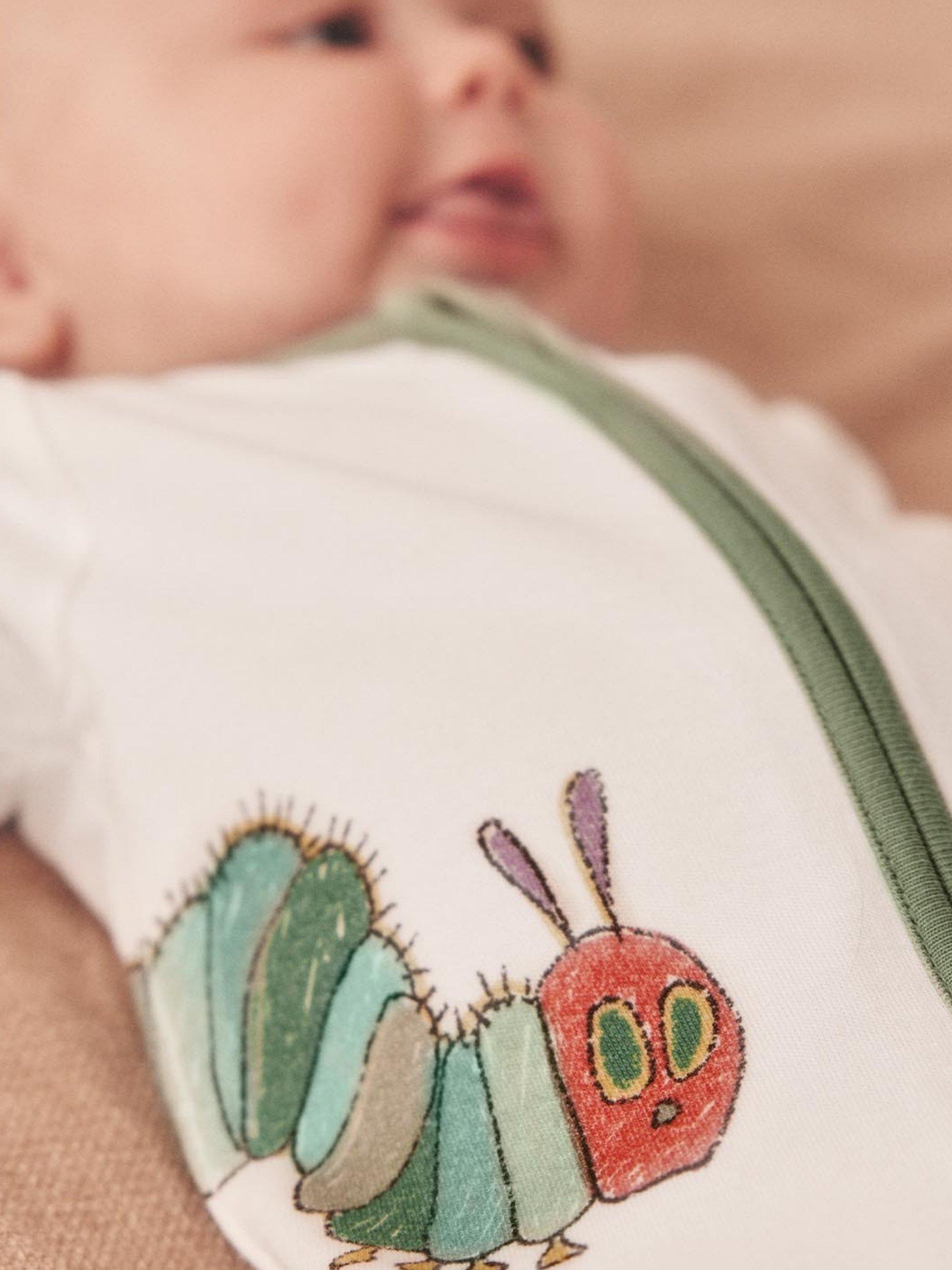 Product image 2 of 4, which shows MORI Baby Very Hungry Caterpillar Sleepsuit, Multi, 0-3 months