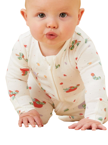 MORI Baby Very Hungry Caterpillar Sleepsuit, Multi - view 2, Multi
