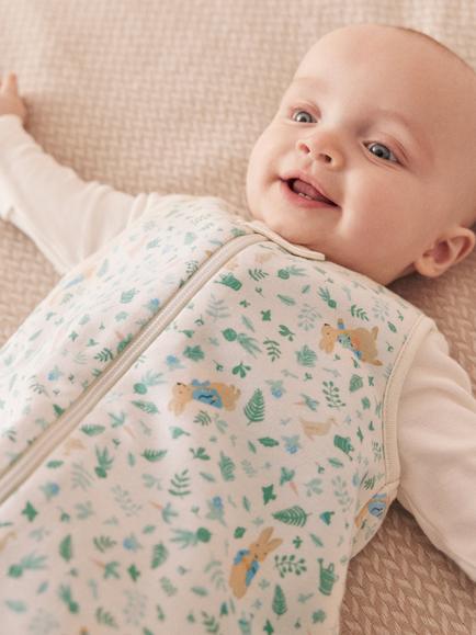 MORI Baby Peter Rabbit Front Opening Sleeping Bag 1.5 Tog, Multi - view 2, Multi