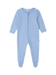 MORI Baby Ribbed Sleepsuit, Hydrangea
