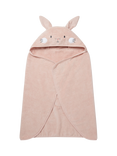 MORI Baby Cotton Bunny Hooded Toddler Towel, Blush
