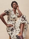 Ro&Zo Abstract Animal Print Shirt Dress, Brown/Multi