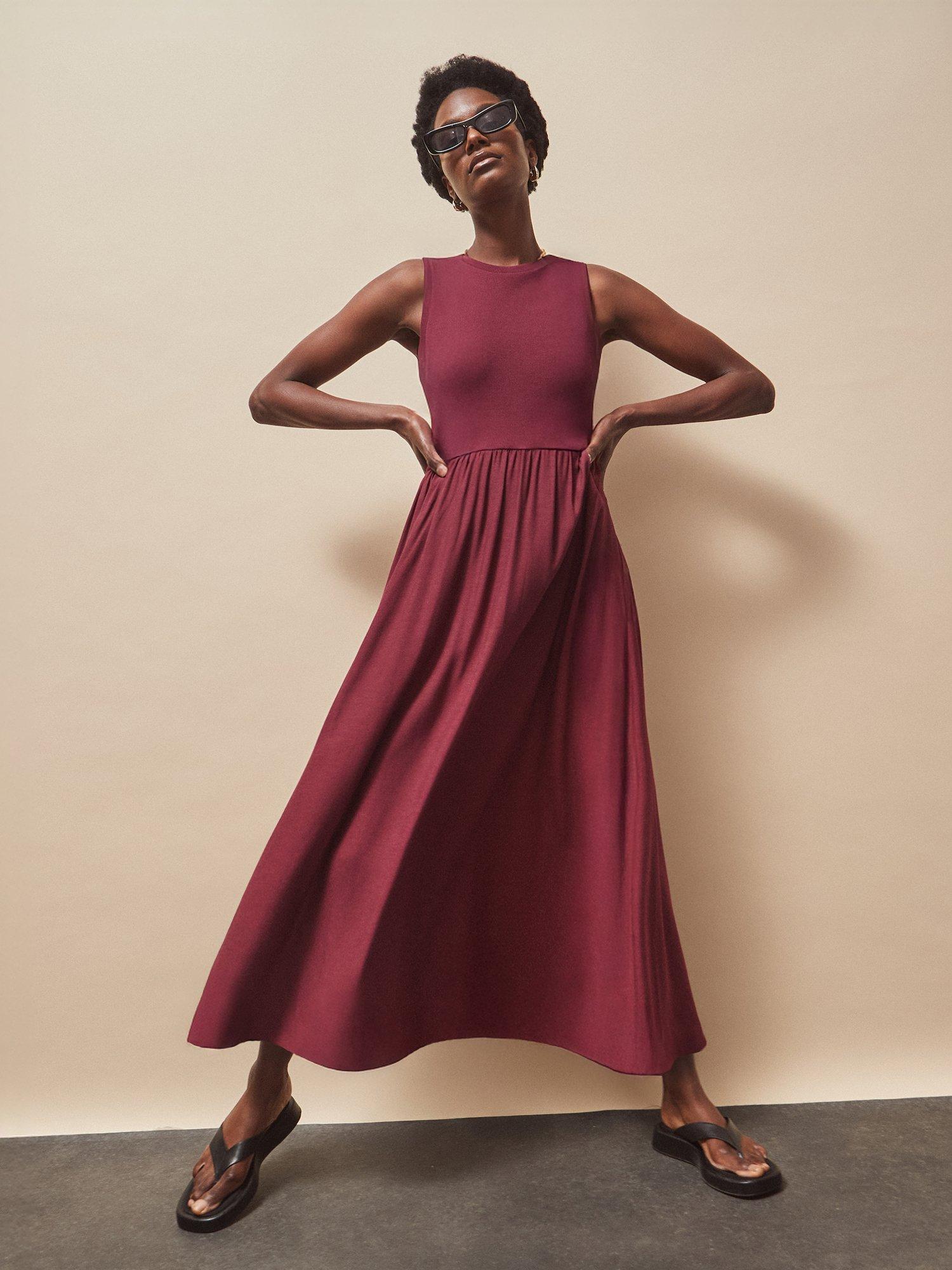 Product image 3 of 5, which shows Ro&Zo Mixed Sleeveless Maxi Dress, Purple, 6
