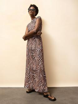 Ro&Zo Petite Zebra Print Sleeveless Maxi Dress, Natural - view 2, Natural