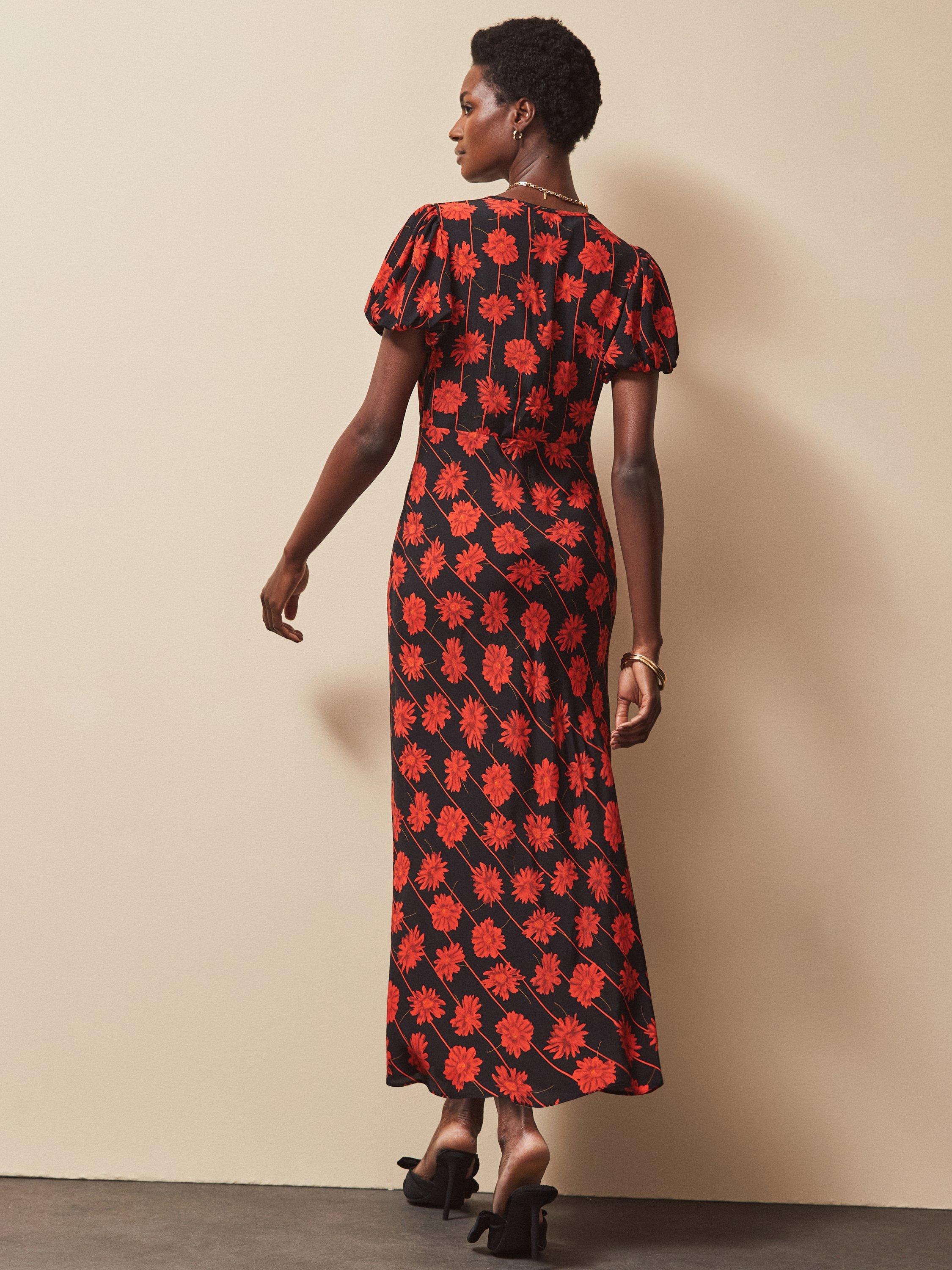 Product image 3 of 3, which shows Ro&Zo Rose Stripe V-Neck Dress, Red, 6