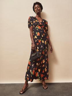 Ro&Zo Floral Tie Back Midi Dress, Multi, Multi