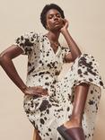 Ro&Zo Petite Animal Print Button Front Shirt Dress