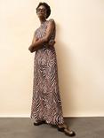 Ro&Zo Zebra Print Sleeveless Maxi Dress, Natural