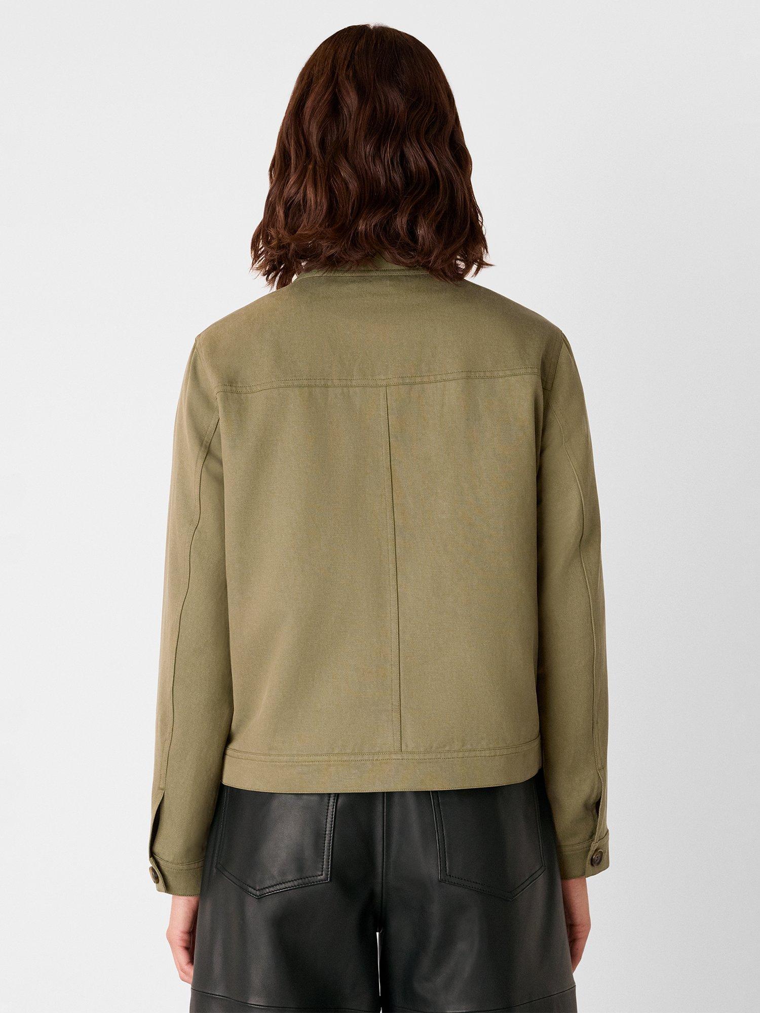 Product image 2 of 5, which shows Whistles Mia Pocket Detail Jacket, Khaki, 6