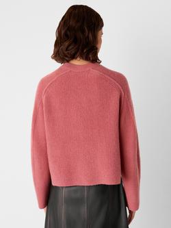 Whistles Aria Crew Neck Wool Blend Jumper - view 2, Rose