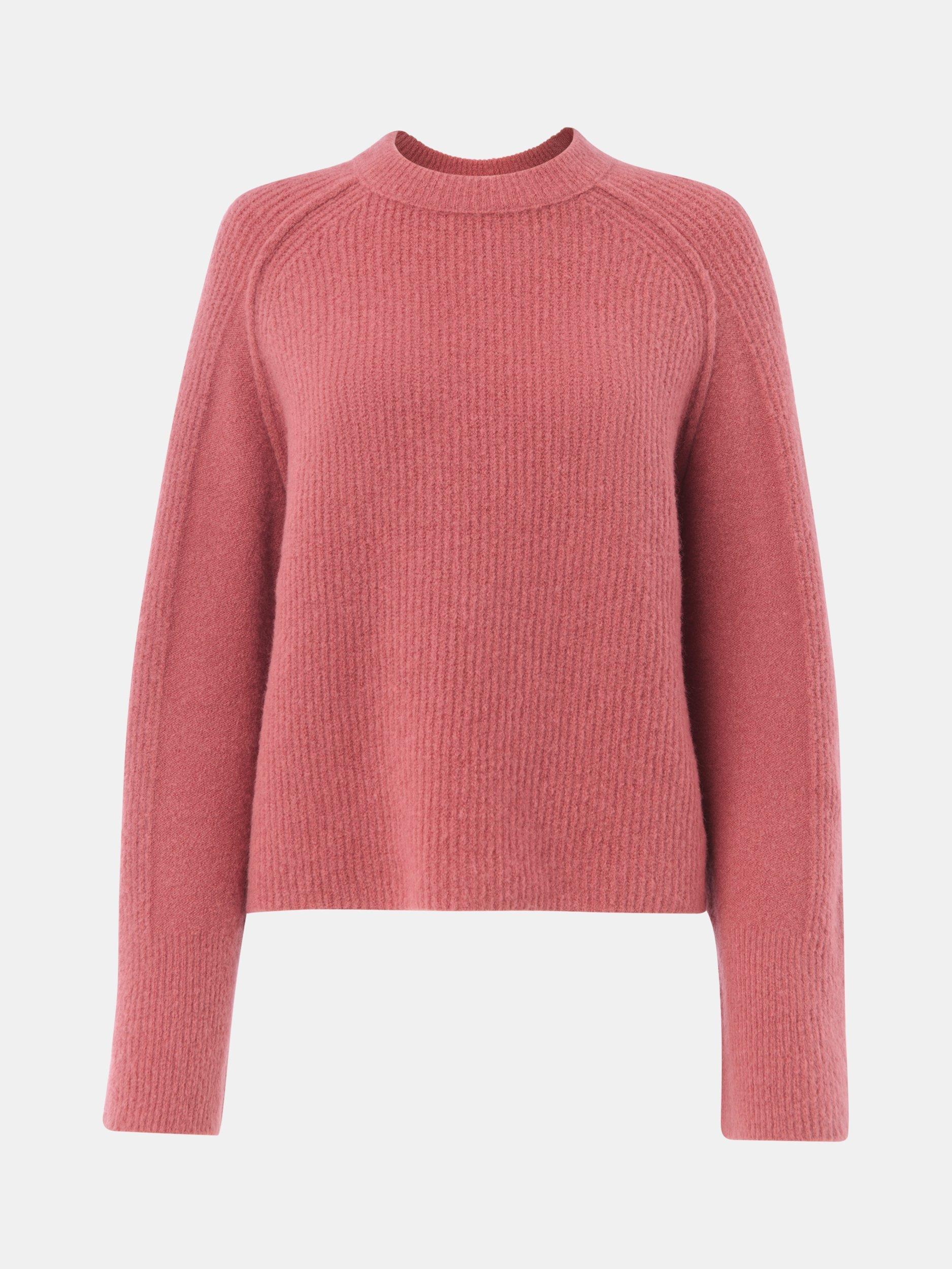 Product image 5 of 5, which shows Whistles Aria Crew Neck Wool Blend Jumper, Rose, M