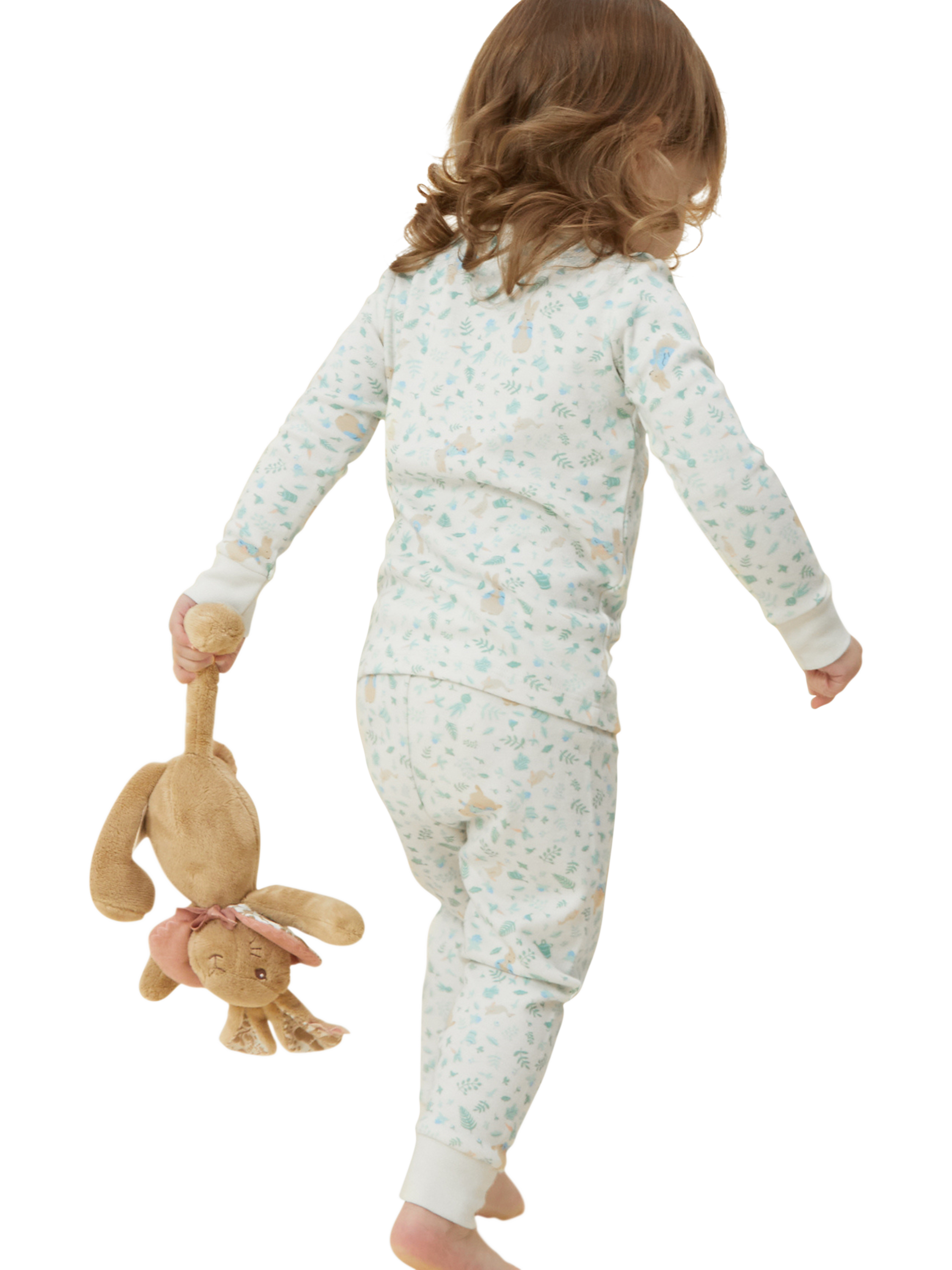 Product image 3 of 3, which shows MORI Baby Cotton Blend Long Sleeved Pyjamas, Peter Rabbit Print, 2-3 years