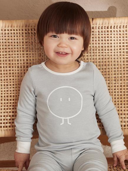 MORI Baby Cotton Blend Snoozy Pyjamas, Blue Stripe, Blue Stripe