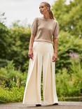 Ro&Zo Tailored Wide Leg Trousers, Natural