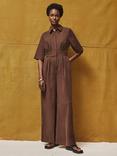 Ro&Zo Tailored Wide Leg Jumpsuit, Chocolate