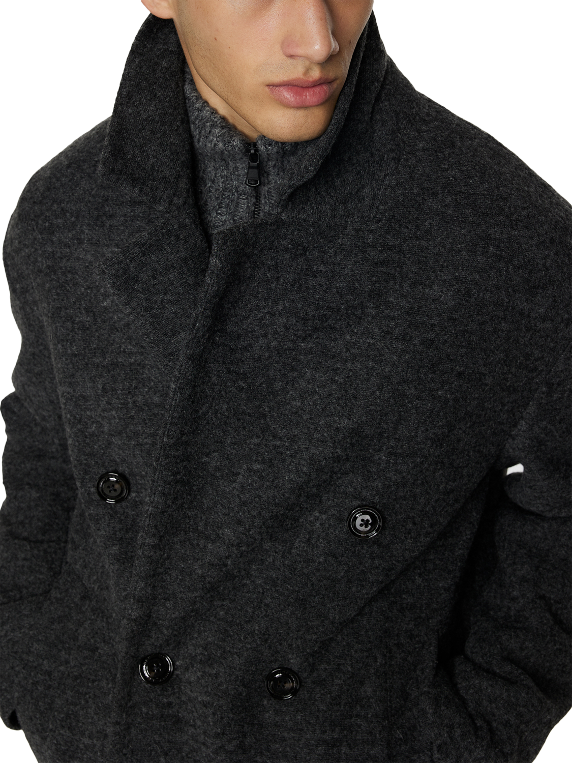 Product image 4 of 5, which shows J.Lindeberg Willy Coat, Dark Grey Melange, 46