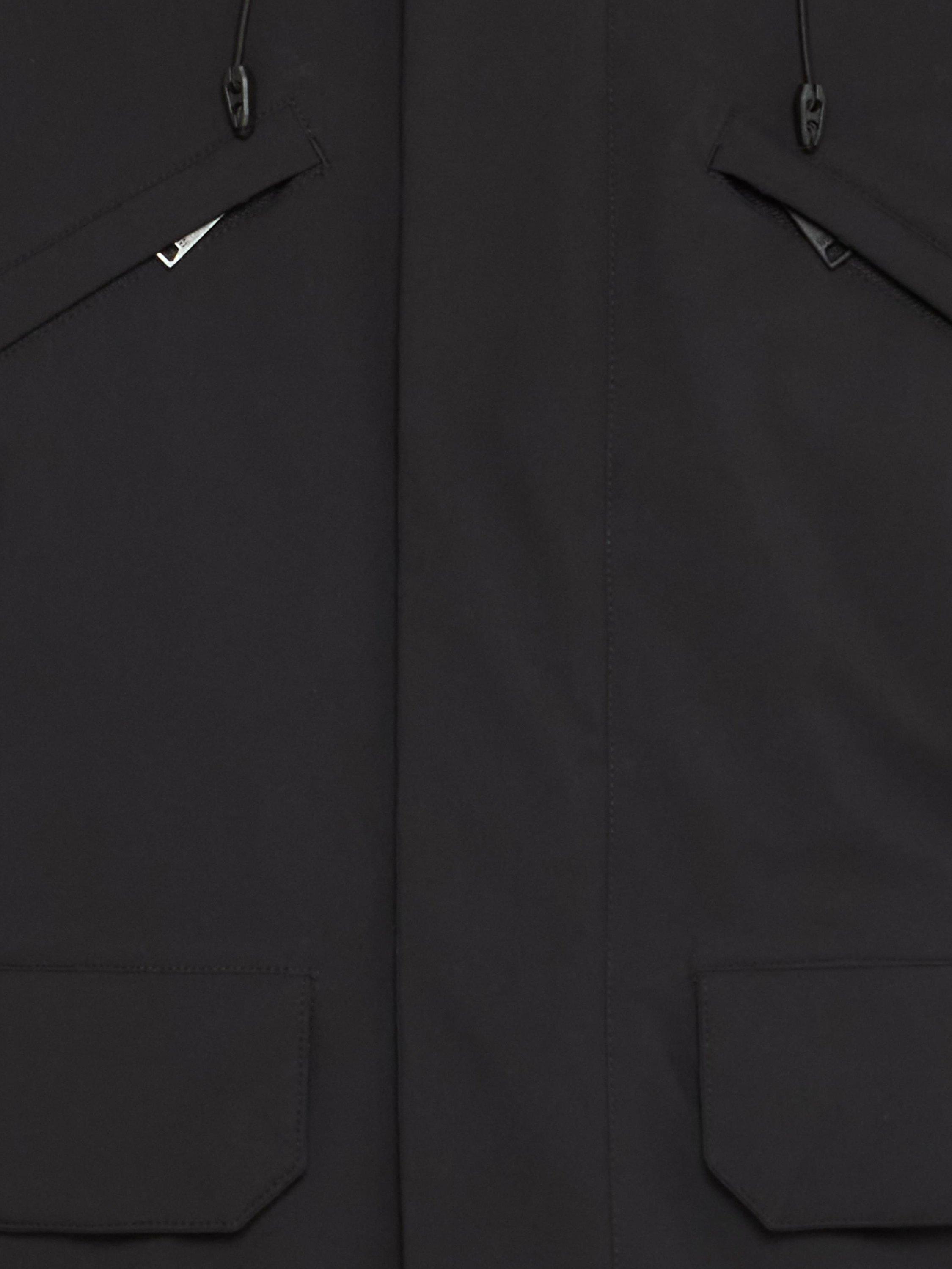 Product image 6 of 7, which shows Casual Friday Bergen Zip Popper Hooded Parka, Black Beauty, M