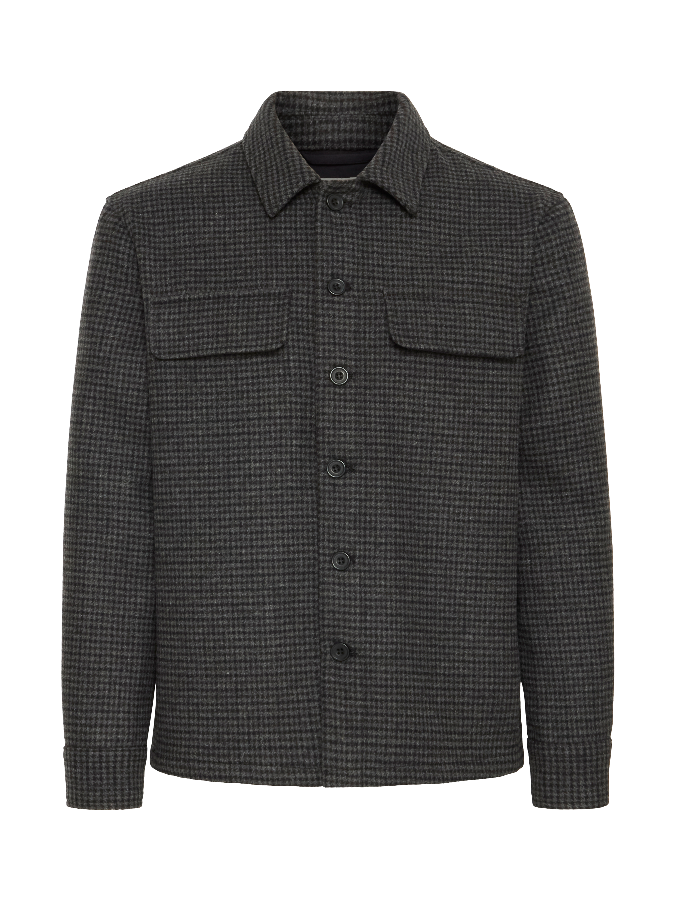 Product image 5 of 7, which shows Casual Friday Frilof Wool Blend Check Jacket, Dark Grey Melange, M