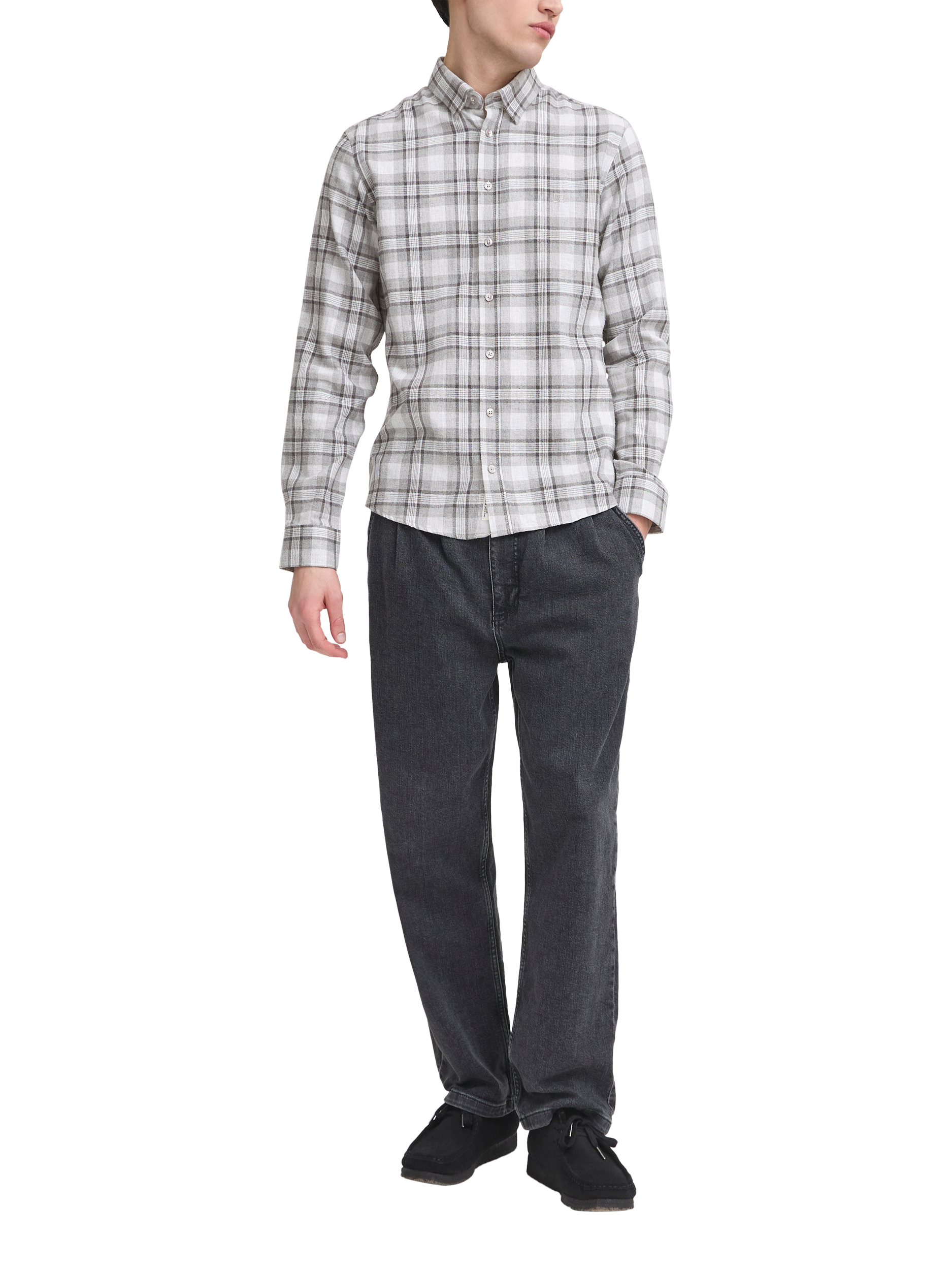 Product image 3 of 7, which shows Casual Friday Anton Check Cotton Shirt, Grey/Multi, XXL