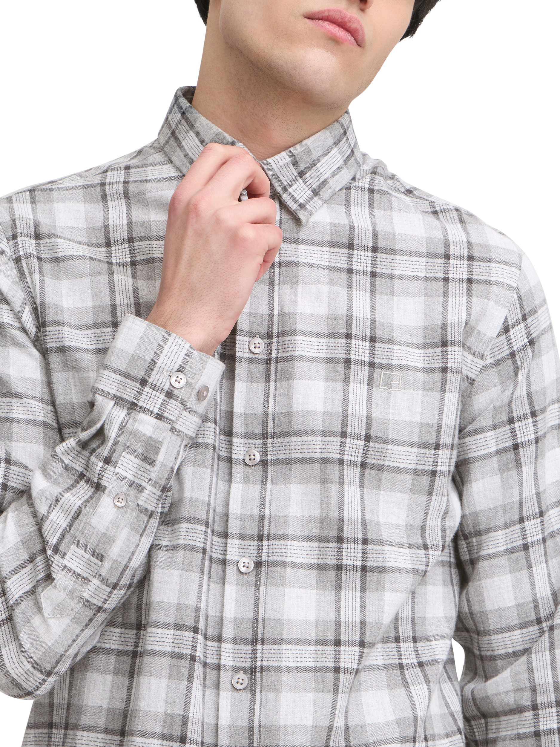 Product image 4 of 7, which shows Casual Friday Anton Check Cotton Shirt, Grey/Multi, XXL