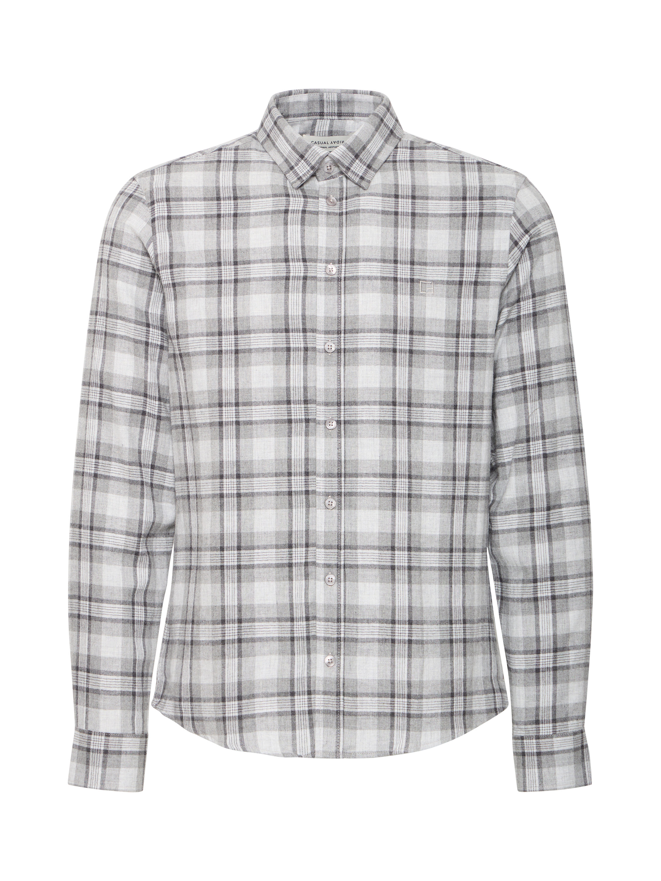 Product image 5 of 7, which shows Casual Friday Anton Check Cotton Shirt, Grey/Multi, XXL