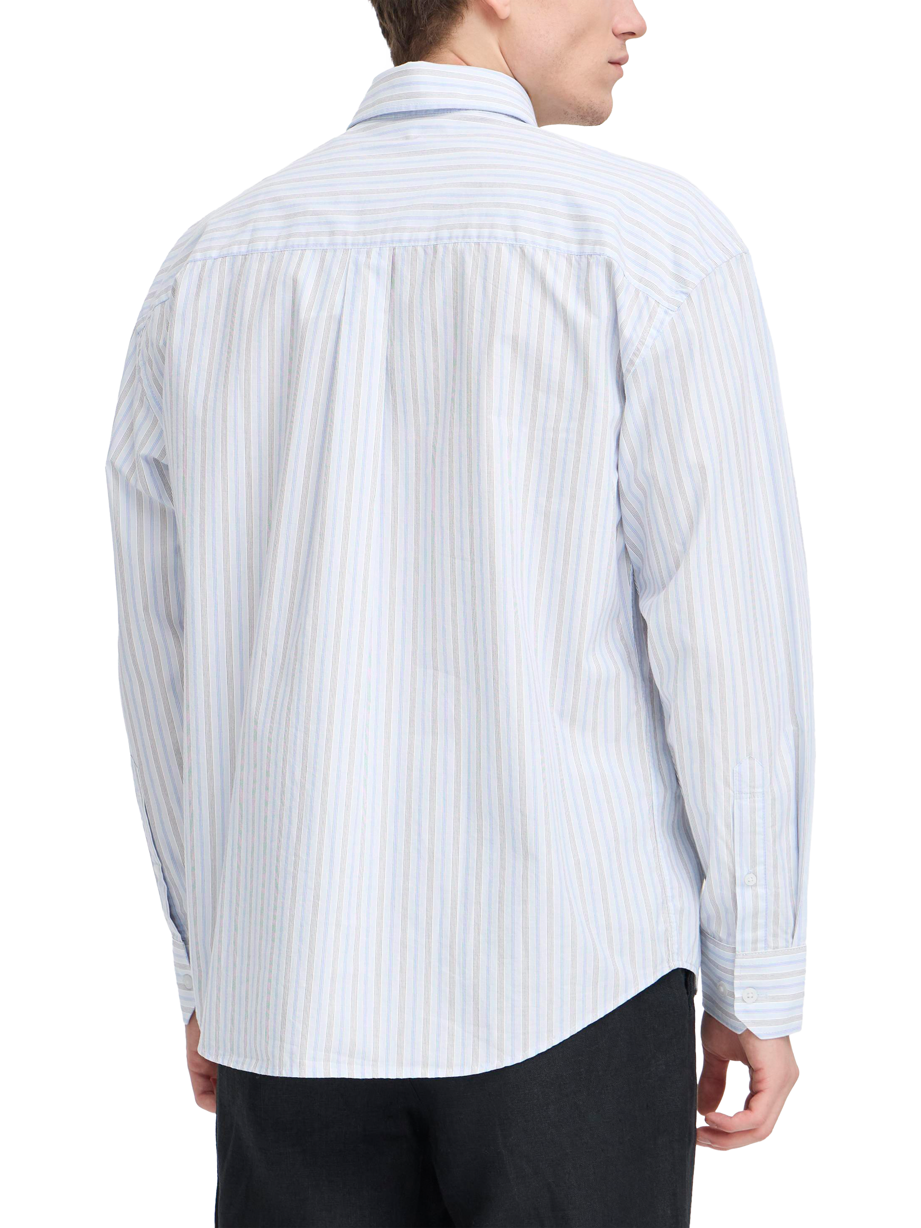 Product image 2 of 7, which shows Casual Friday Wille Stripe Cotton Shirt, Blue/Multi, XXL