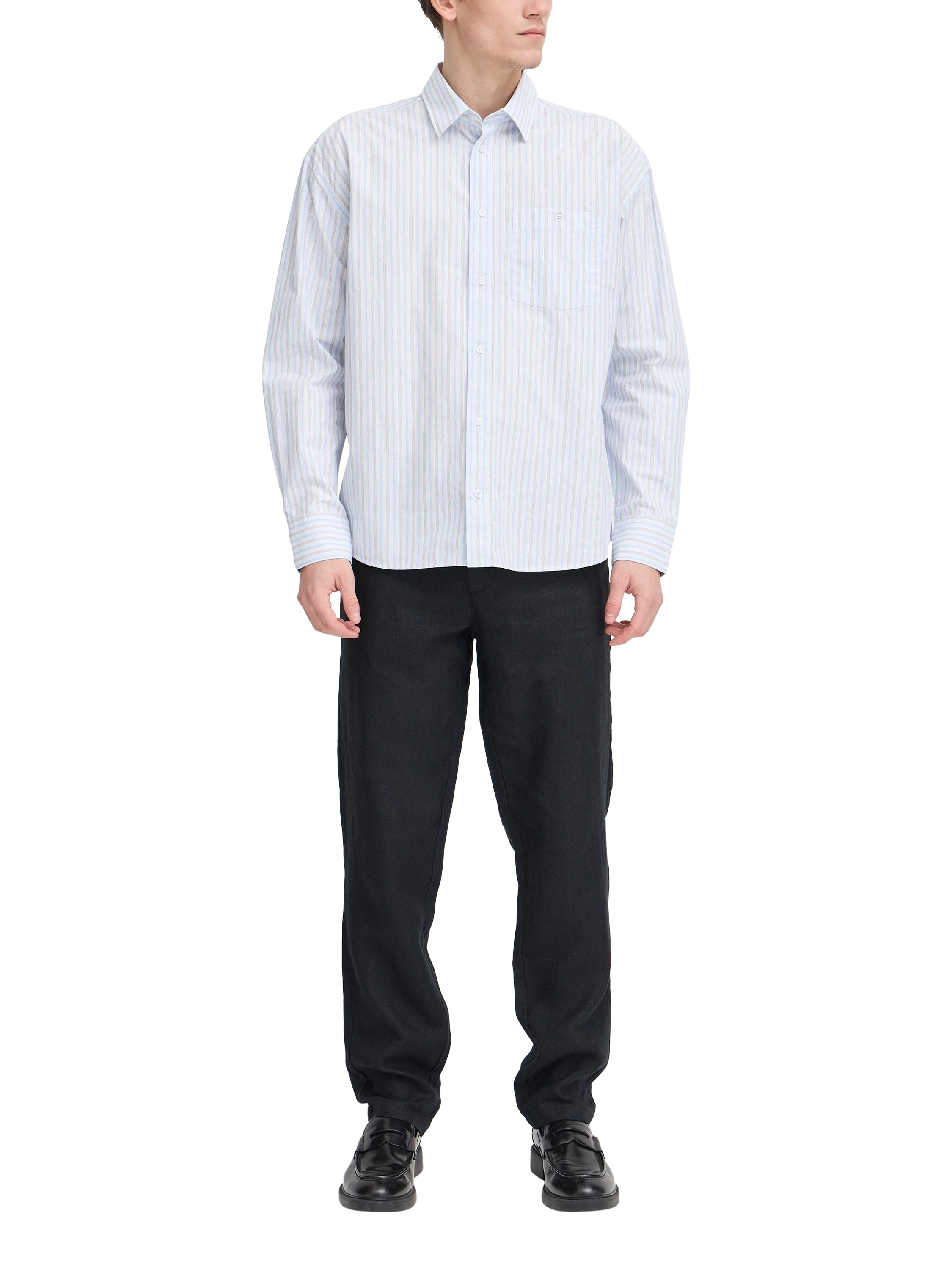 Product image 3 of 7, which shows Casual Friday Wille Stripe Cotton Shirt, Blue/Multi, XXL