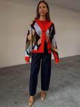Never Fully Dressed Abstract Long Sleeve V Neck Cardigan