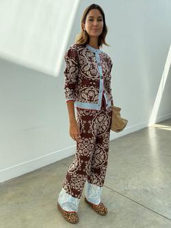 Never Fully Dressed Holly Bandana Cardigan, Brown/Multi, Brown/Multi