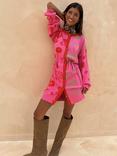 Never Fully Dressed Shae Knit Cardigan Dress, Pink/Multi