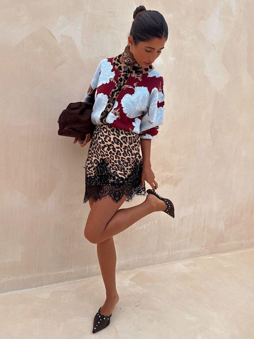 Product image 3 of 4, which shows Never Fully Dressed Knitted Poppy Cardigan, Burgundy, XS