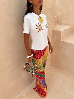 Never Fully Dressed Dorris Morocco Print Skirt, Multi - view 2, Multi