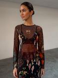 Never Fully Dressed Print Long Sleeve Round Neck Top