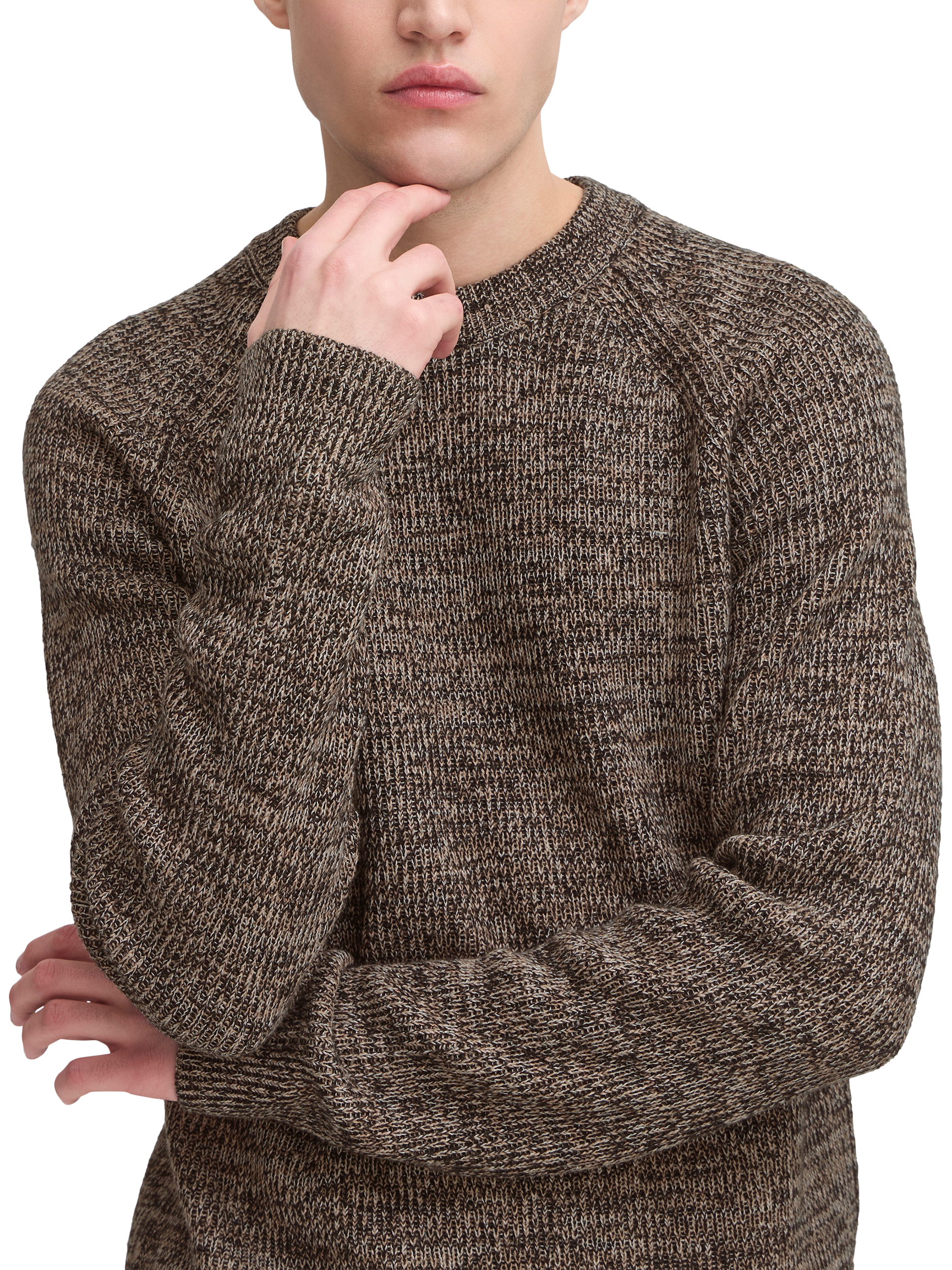 Product image 4 of 7, which shows Casual Friday Wool Blend Walthe Long Sleeve Crew Neck Jumper, Mid Green, S