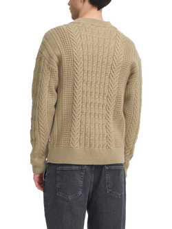 Casual Friday Millow Wool Blend High Crew Neck Jumper - view 2, Mid Brown