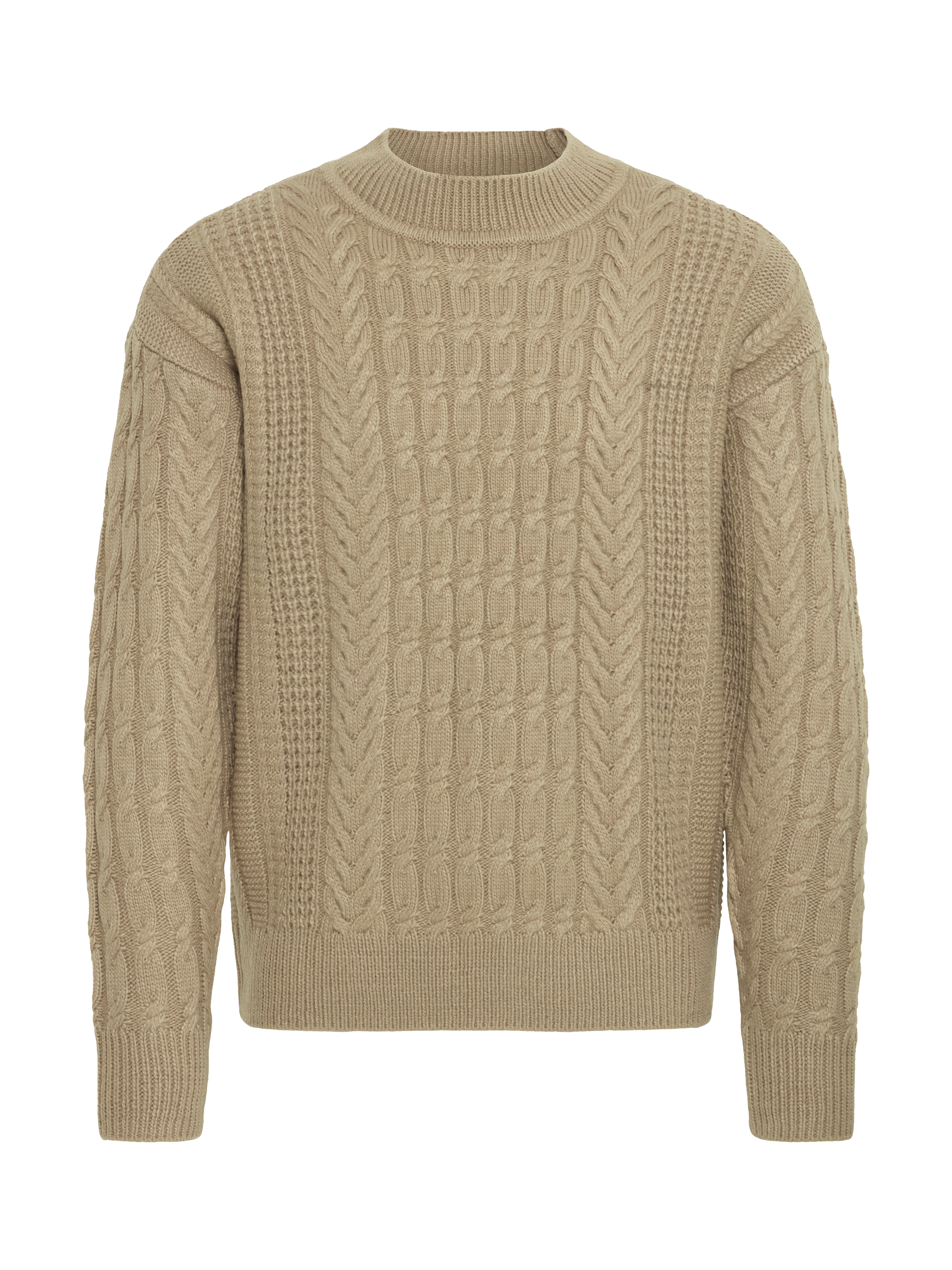 Product image 5 of 7, which shows Casual Friday Millow Wool Blend High Crew Neck Jumper, Mid Brown, M