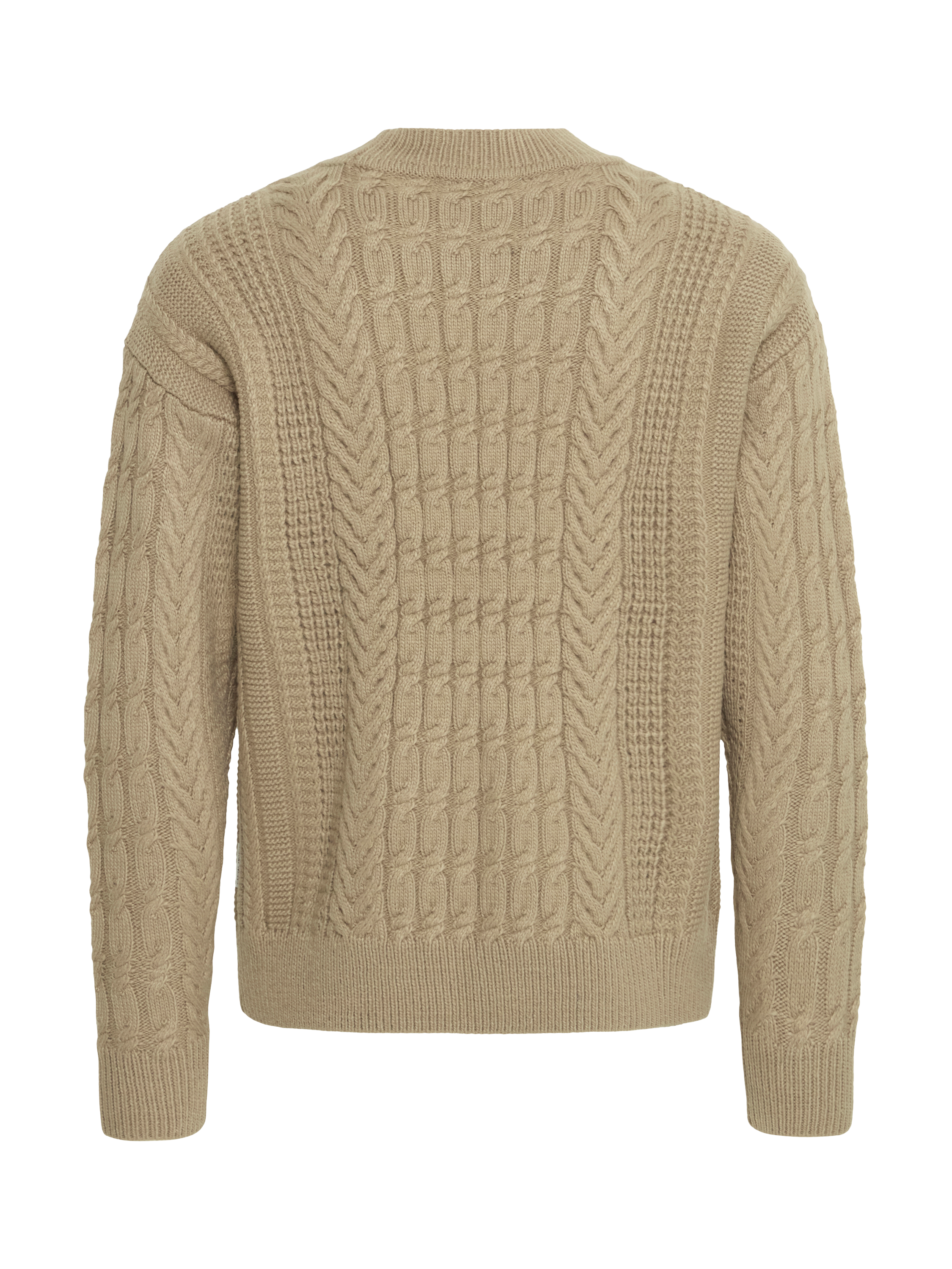 Product image 6 of 7, which shows Casual Friday Millow Wool Blend High Crew Neck Jumper, Mid Brown, M