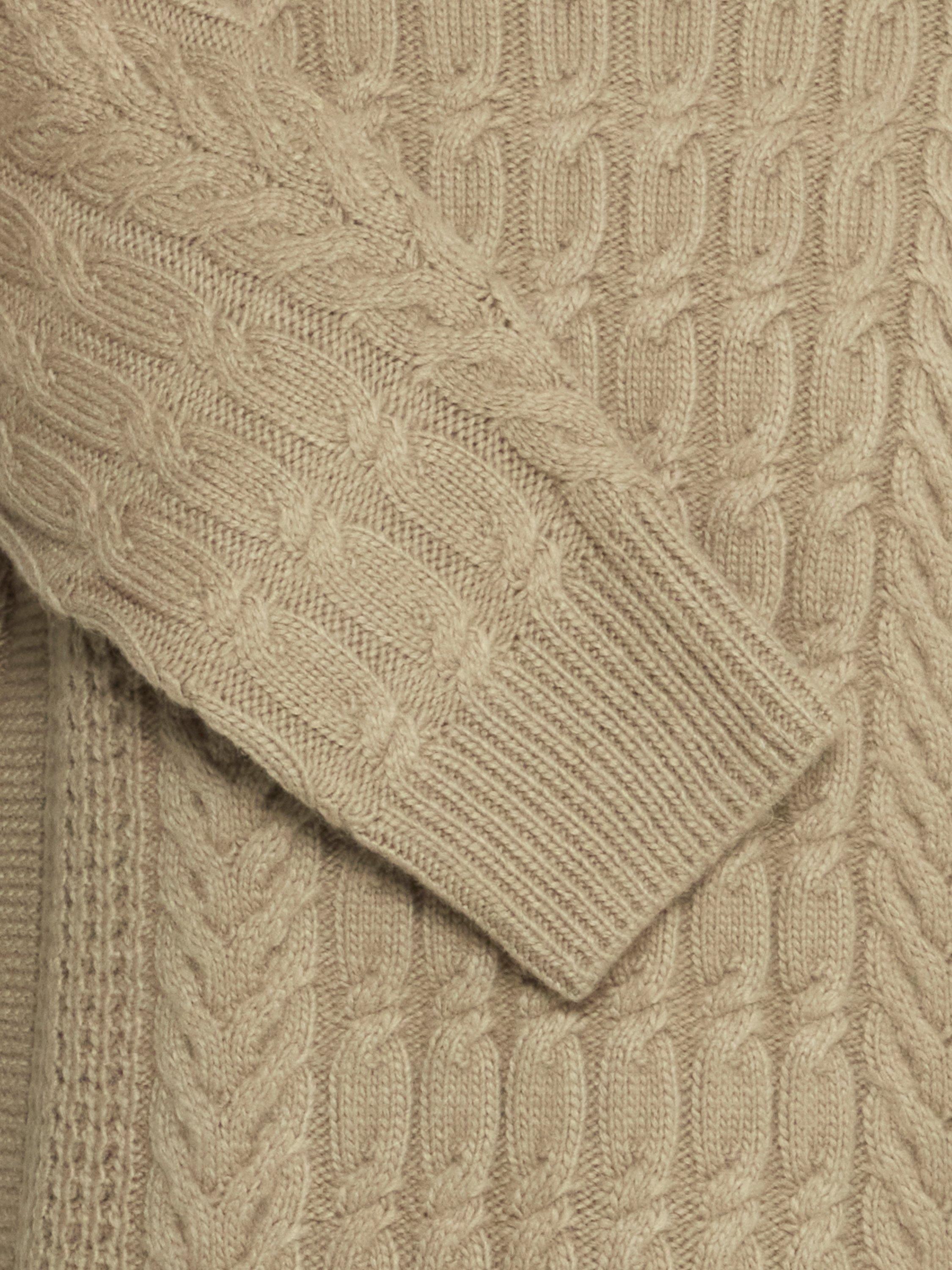 Product image 7 of 7, which shows Casual Friday Millow Wool Blend High Crew Neck Jumper, Mid Brown, M