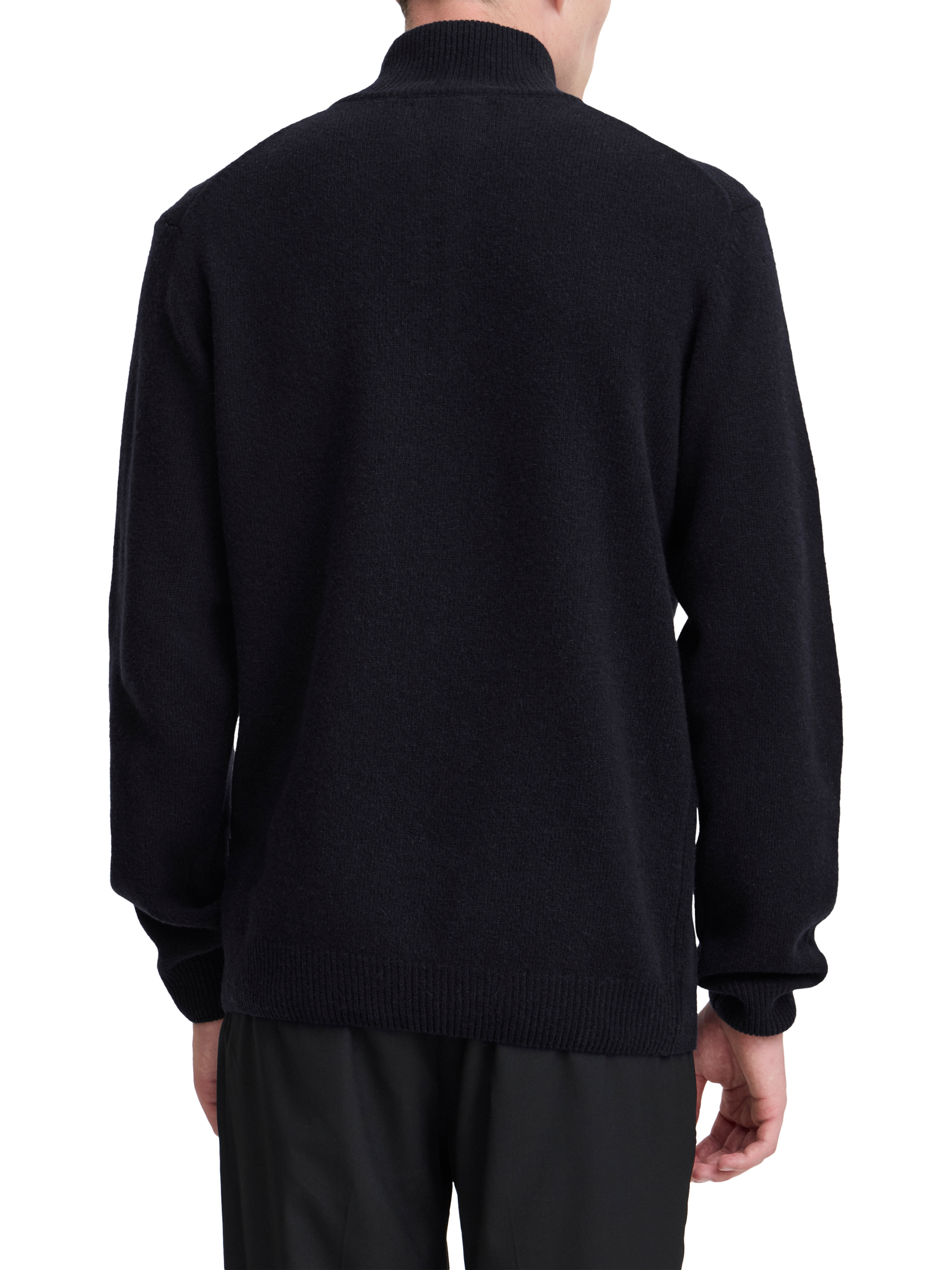 Product image 2 of 7, which shows casual Friday Karl Wool Blend Half Zip Long Sleeve Jumper, Dark Navy, S