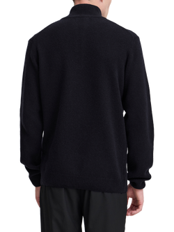 casual Friday Karl Wool Blend Half Zip Long Sleeve Jumper - view 2, Dark Navy