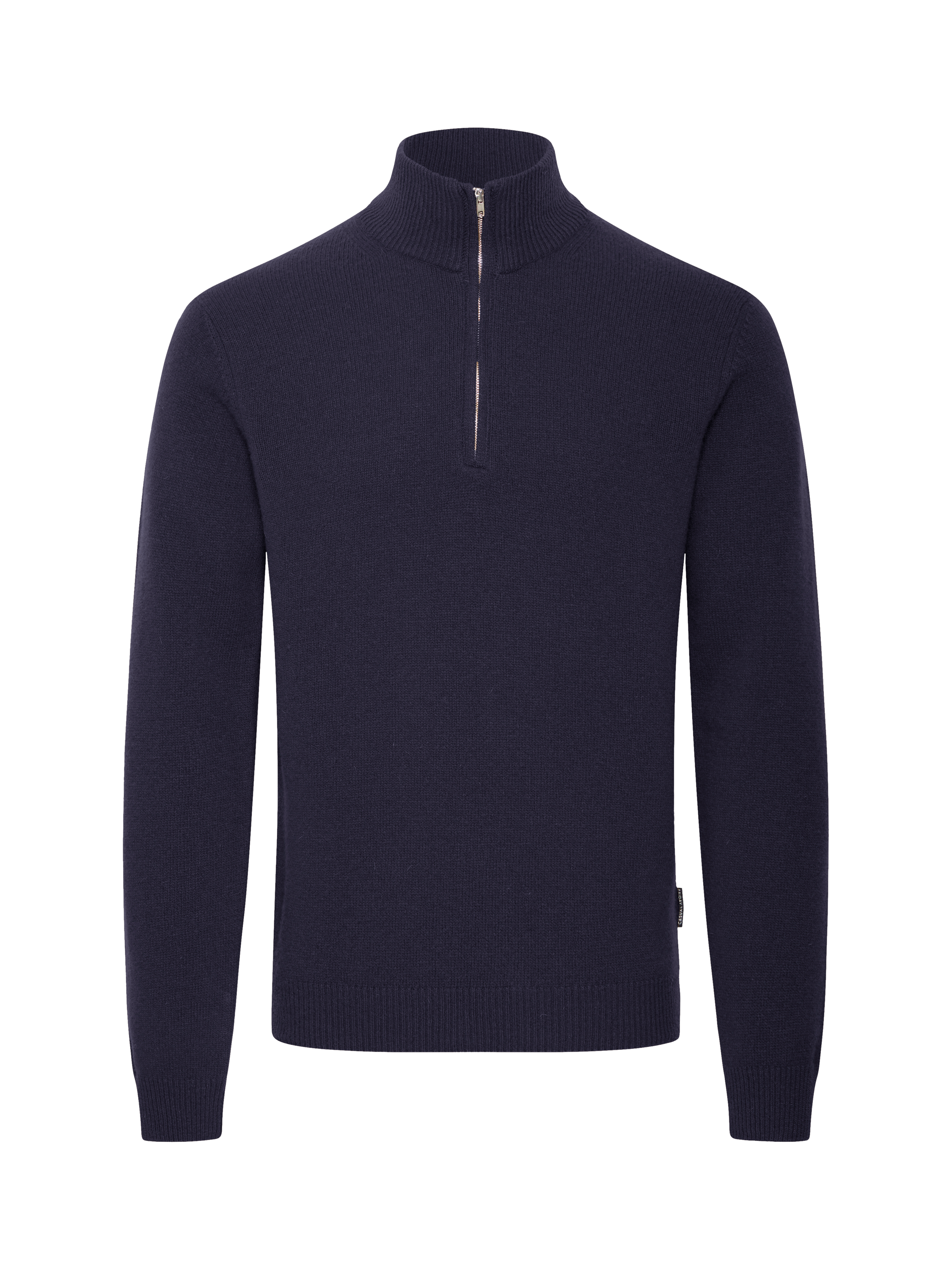 Product image 5 of 7, which shows casual Friday Karl Wool Blend Half Zip Long Sleeve Jumper, Dark Navy, S