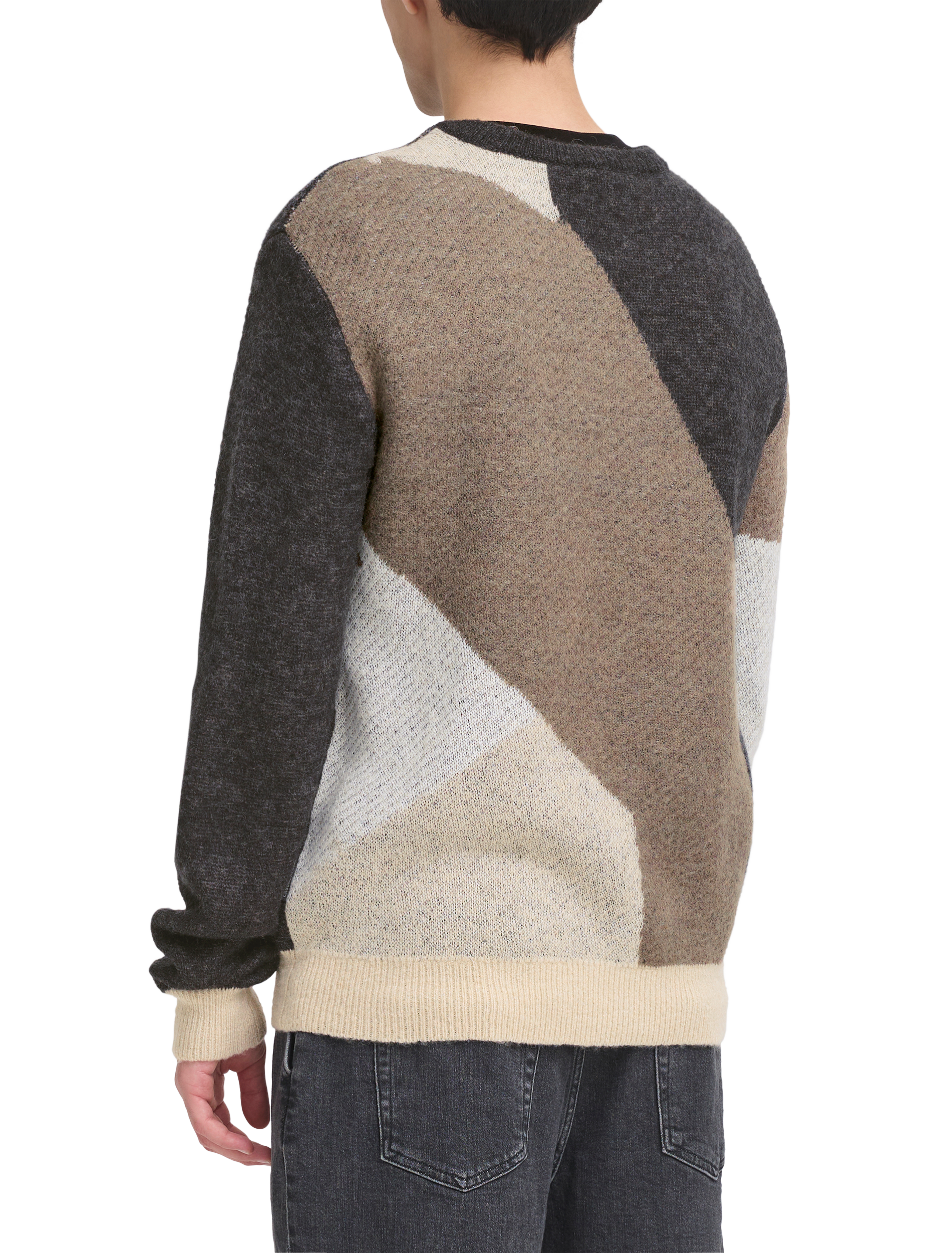 Product image 2 of 7, which shows Casual Friday Noe Wool Blend NOE Crew Neck Jumper, Grey/Multi, XXL