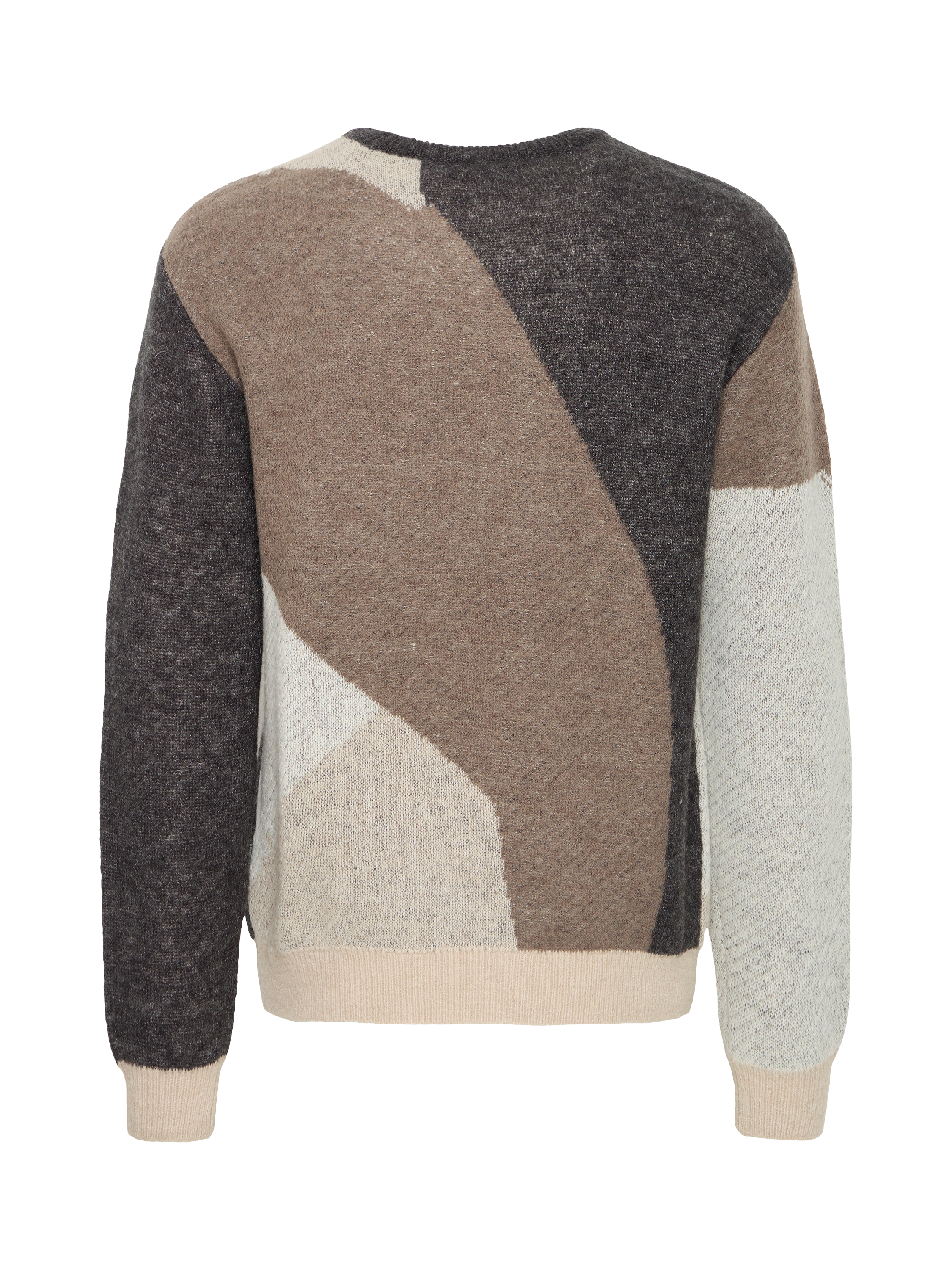 Product image 6 of 7, which shows Casual Friday Noe Wool Blend NOE Crew Neck Jumper, Grey/Multi, XXL