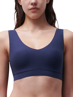 Chantelle Soft Stretch V-Neck Padded Crop Bra, Marine Blue