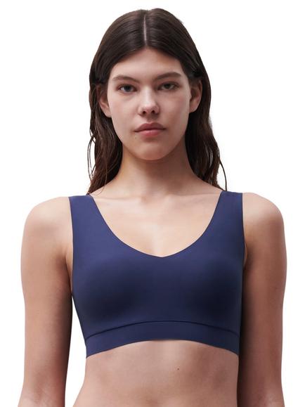 Chantelle Soft Stretch V-Neck Padded Crop Bra, Marine Blue