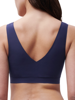Chantelle Soft Stretch V-Neck Padded Crop Bra - view 2, Marine Blue