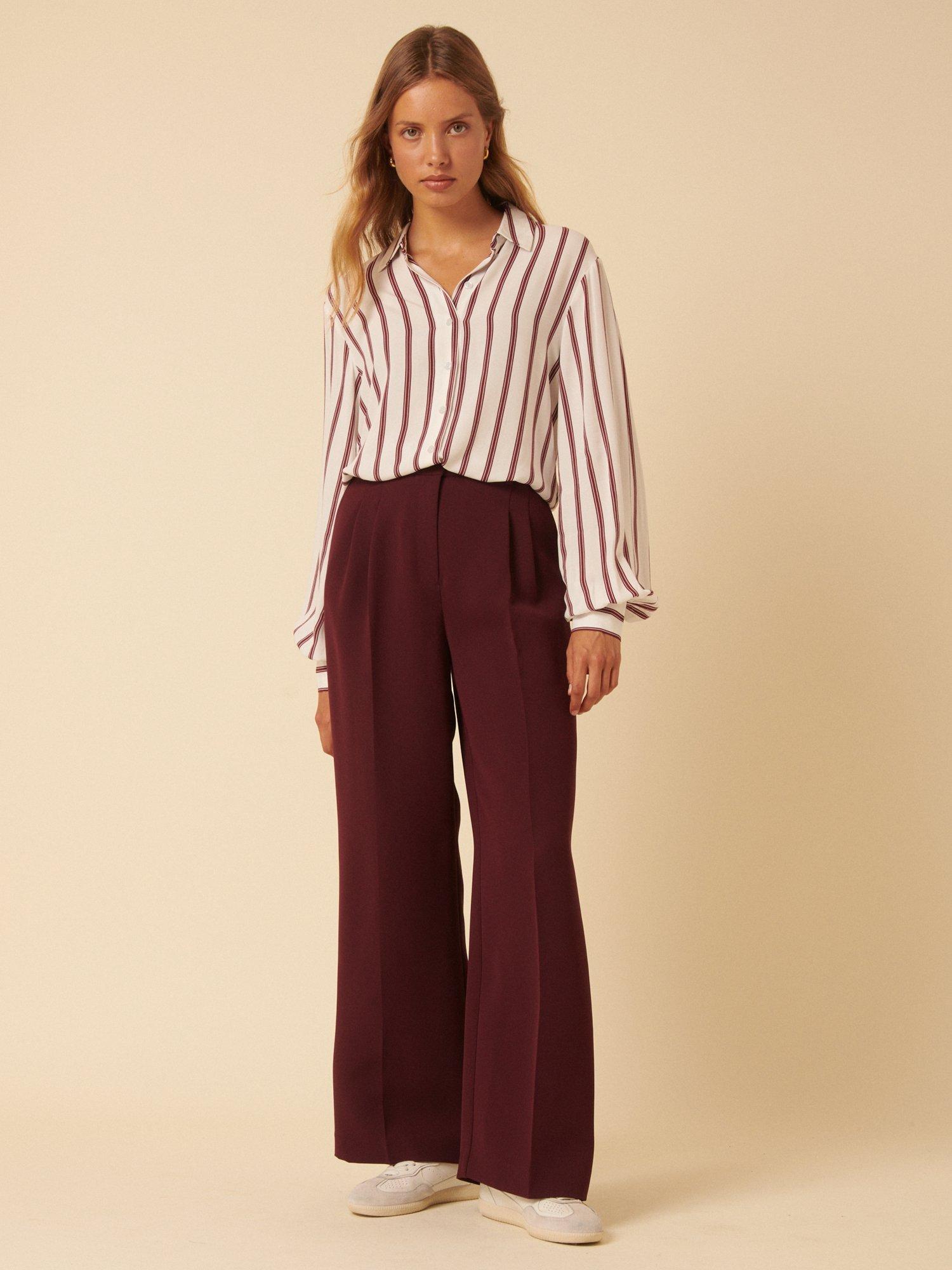 Product image 1 of 5, which shows Nobody's Child Striped Buttoned Blouse containing LENZING™ ECOVERO™ Viscose, White, 6