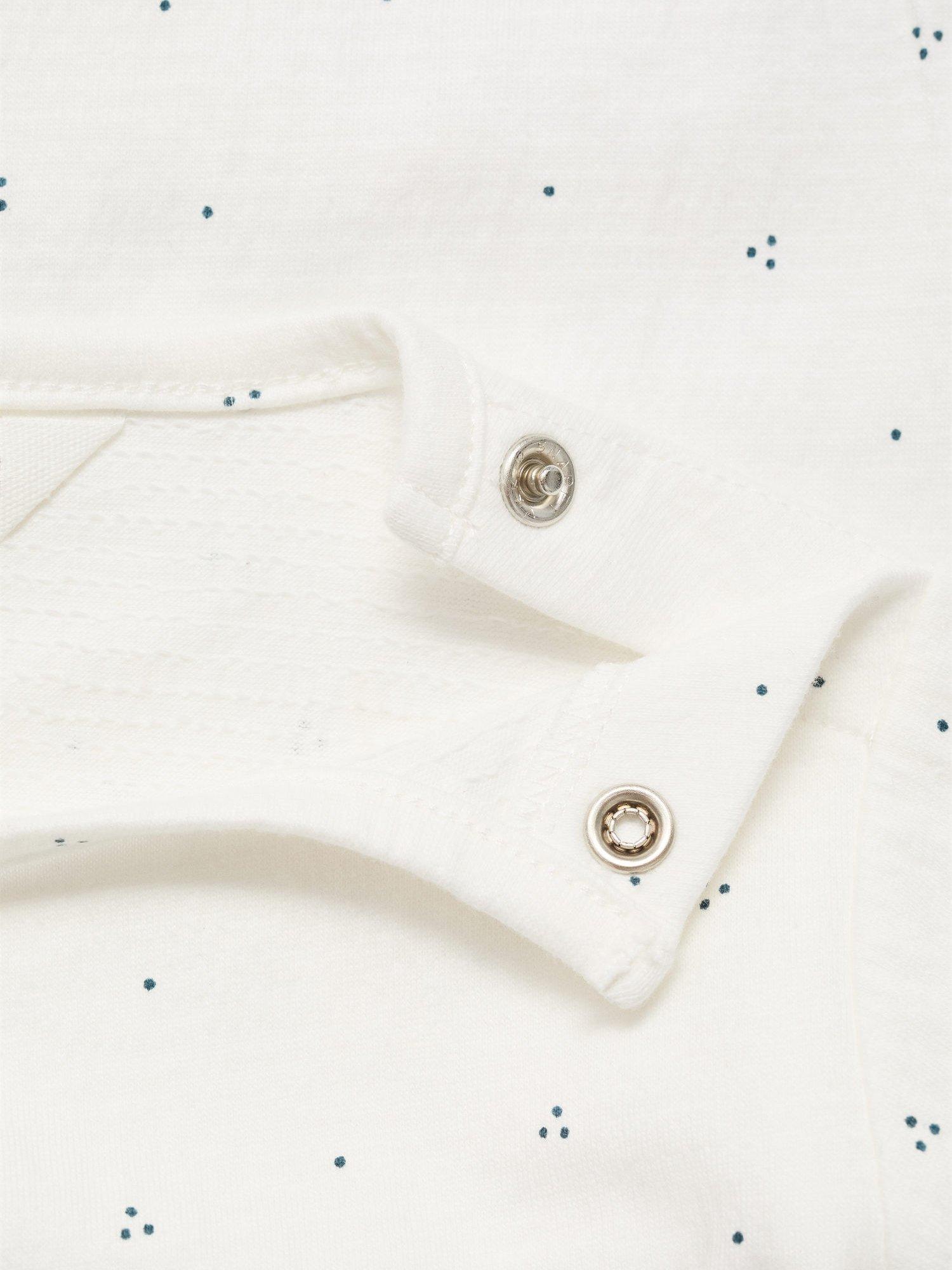 Product image 4 of 4, which shows Mango Baby Cotton Dotted Print Bodysuit, Natural White, 6-9 months