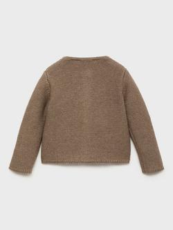 Mango Baby Cotton Blend Long Sleeved Cardigan - view 2, Medium Brown